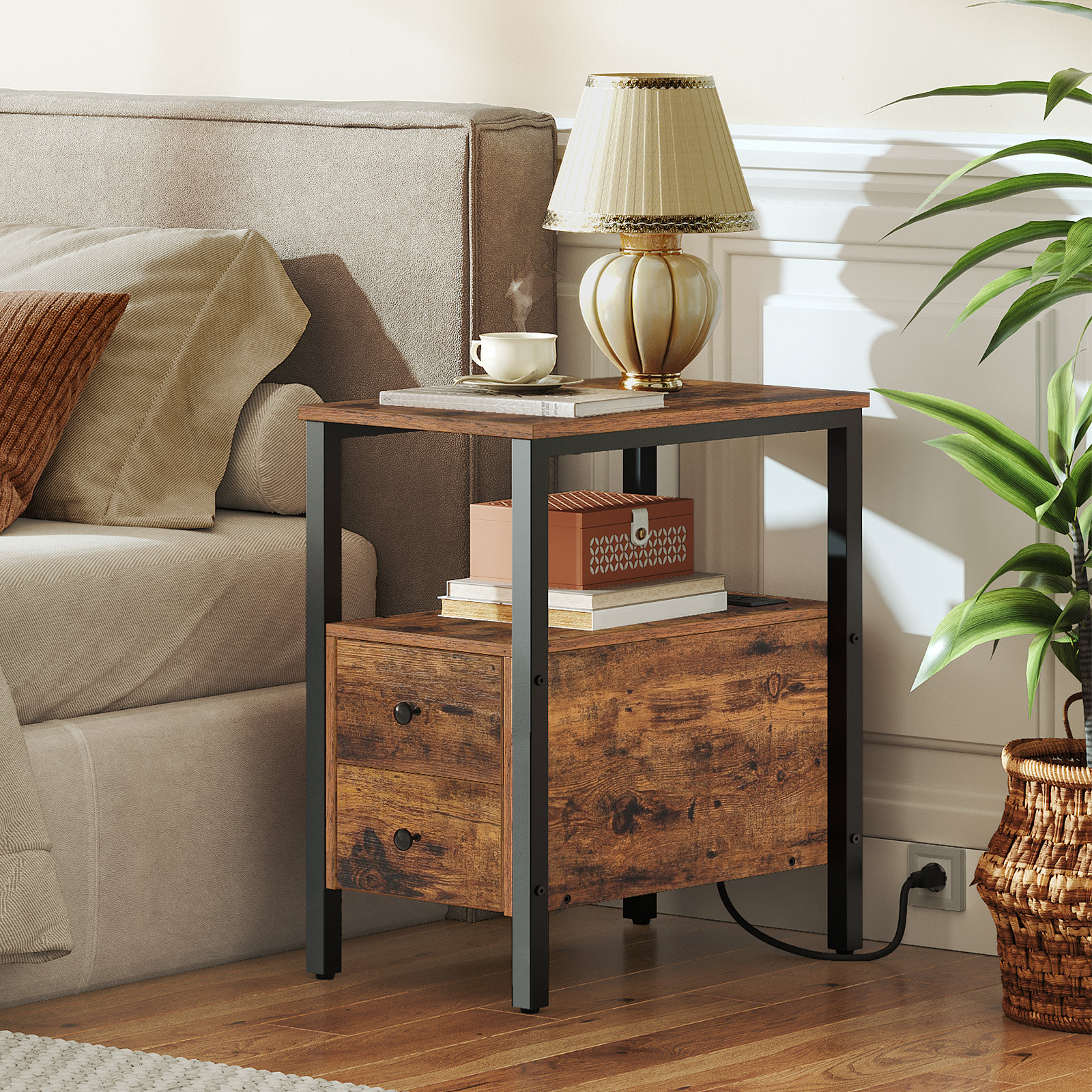 17 Stories 24'' Tall 2 - Drawer End Table with Storage and 17 Stories 24'' Tall 2 - Drawer End Table with Storage and